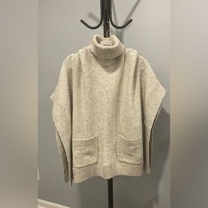 Michael Kors Oatmeal Turtleneck Sweater Poncho